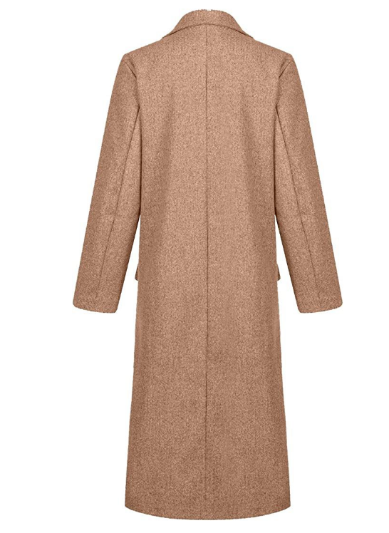 Women's Double Breasted Longline Lapel Coat