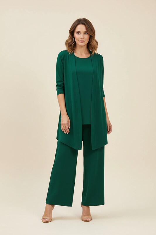 Three Piece Top and Pants Set with Relaxed Fit