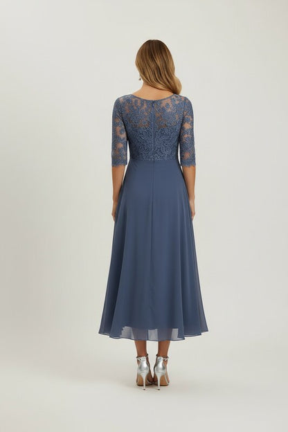 Elegant Lace Dress with Layered Skirt