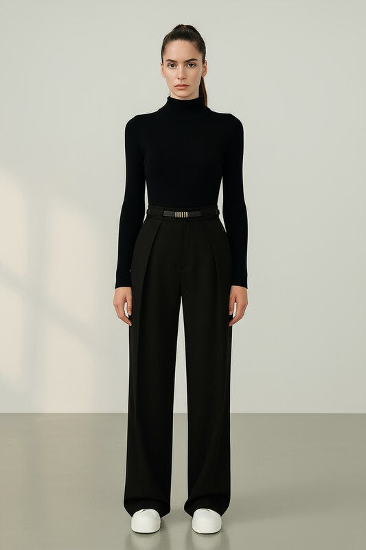 Trousers High Waist Long Length Woven