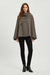 Draped Cape Coat with Relaxed Silhouette