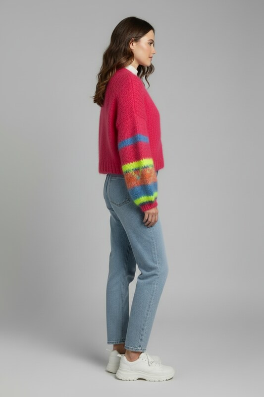 Open Front Womens Knitted Cardigan with Textured Surface Fit