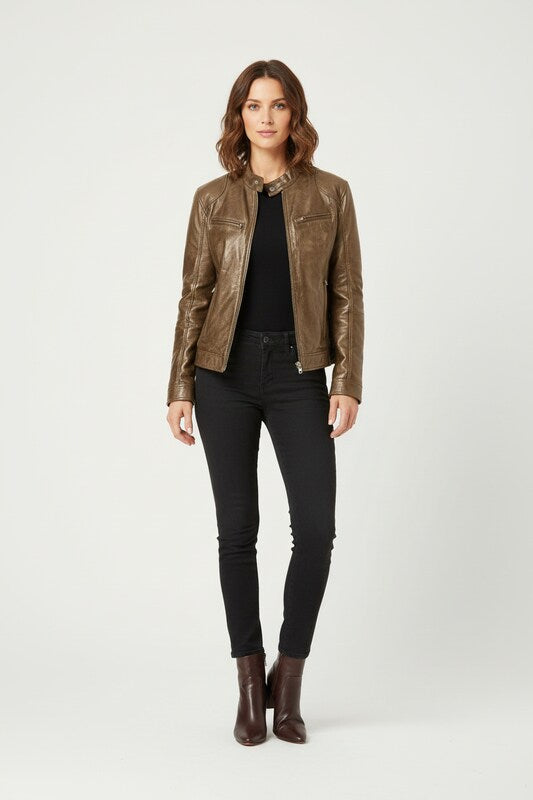 Structured Jacket with Insulated Lining and Adjustable Cuffs
