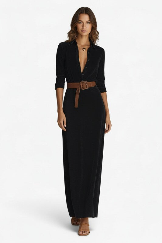 Minimalist Maxi Dress with Flowing Silhouette
