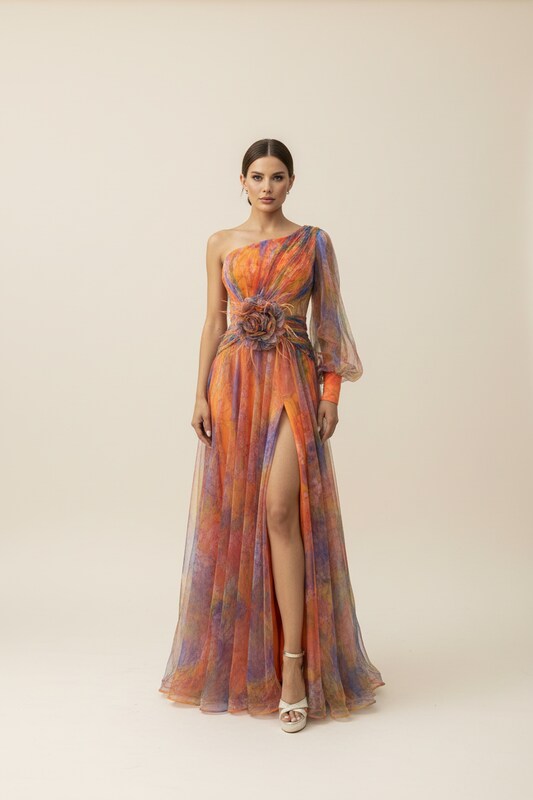 Long Sleeve Tailored Dress with Front Slit