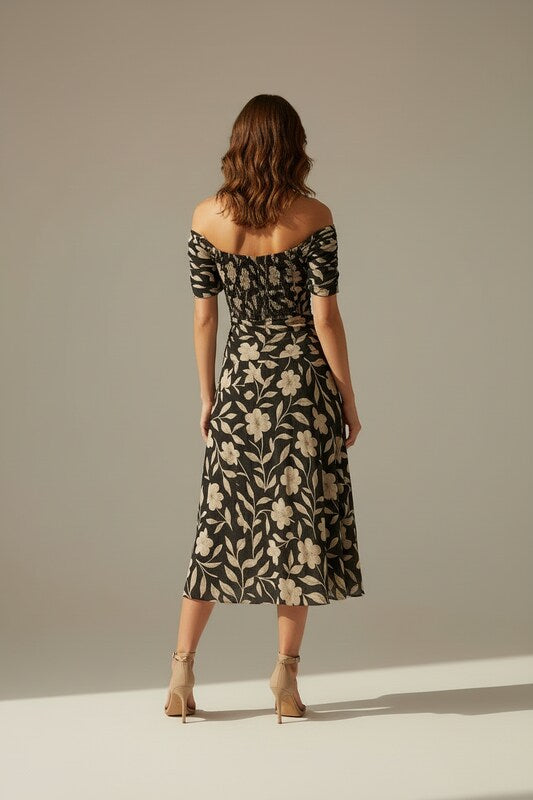 Fluid Elegance Dress with Structured Silhouette