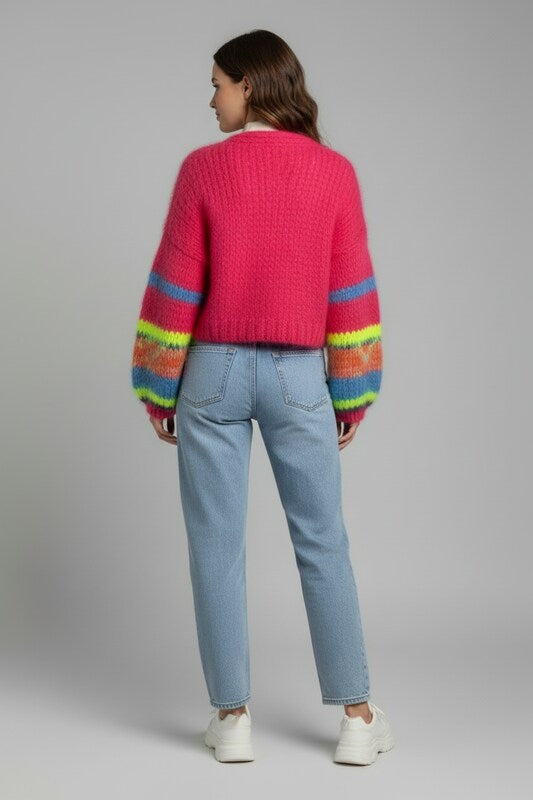 Open Front Womens Knitted Cardigan with Textured Surface Fit