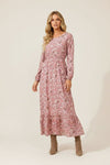 Summer Dress with Gathered Waist and Floral Design