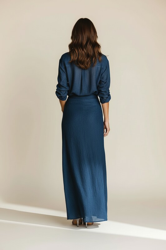 Matching Shirt and Long Skirt Set with Flowing Silhouette