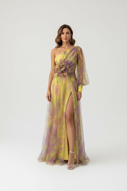 Long Sleeve Tailored Dress with Front Slit