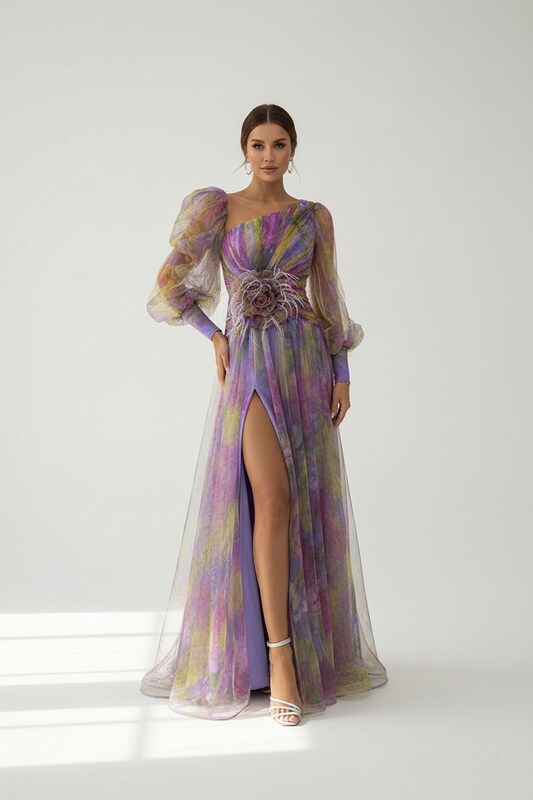 Long Sleeve Tailored Dress with Front Slit