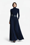 High Neck Maxi Dress with Flowing Silhouette