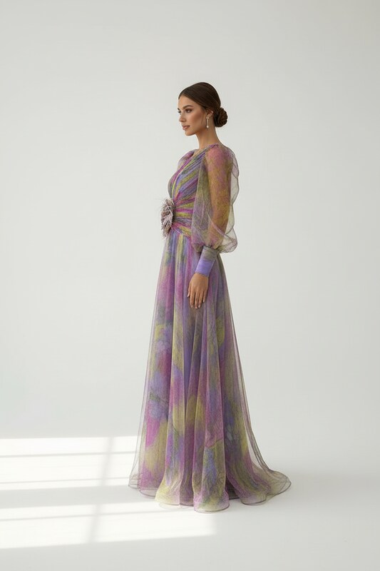 Long Sleeve Tailored Dress with Front Slit