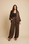 Matching Jacket and Drawstring Pants Set with Relaxed Fit