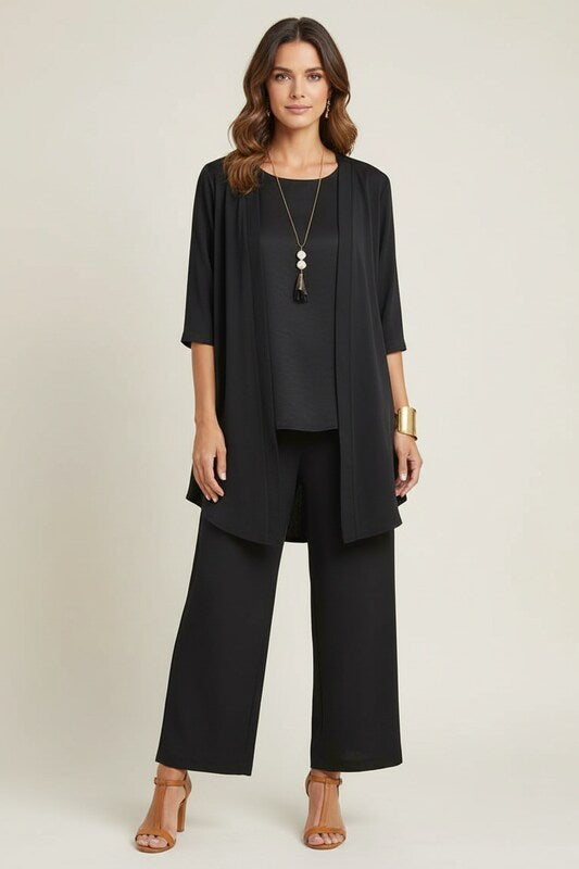 Three Piece Top and Pants Set with Relaxed Fit