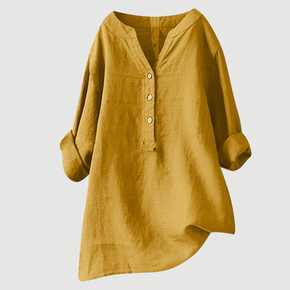 V Neck Button-Down Shirt