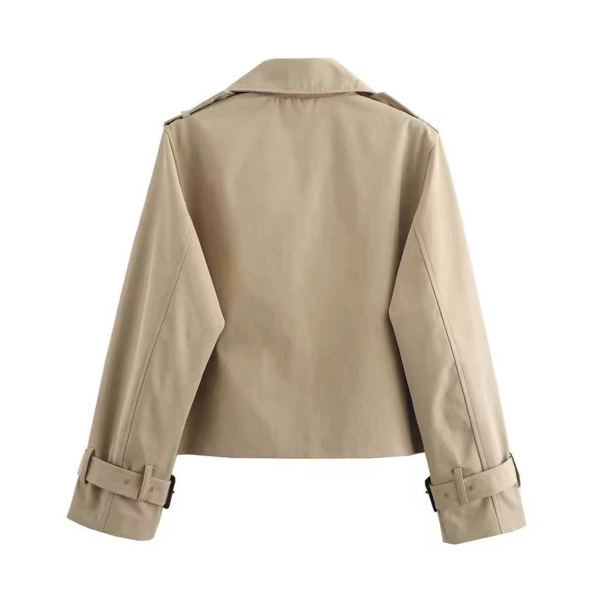 Women's Cropped Double-Breasted Trench Coat