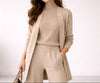 Women's Three-Piece Knit Lounge Set With Longline Cardigan