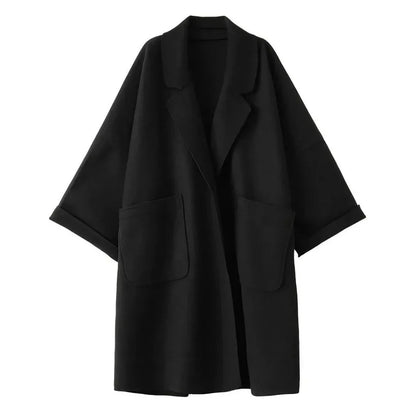 Women's Oversized Cocoon Coat with Patch Pockets