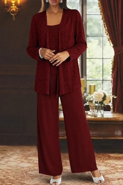 Women's Sequin Three-Piece Trouser Set
