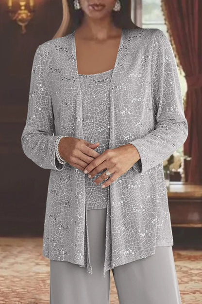 Women's Sequin Three-Piece Trouser Set