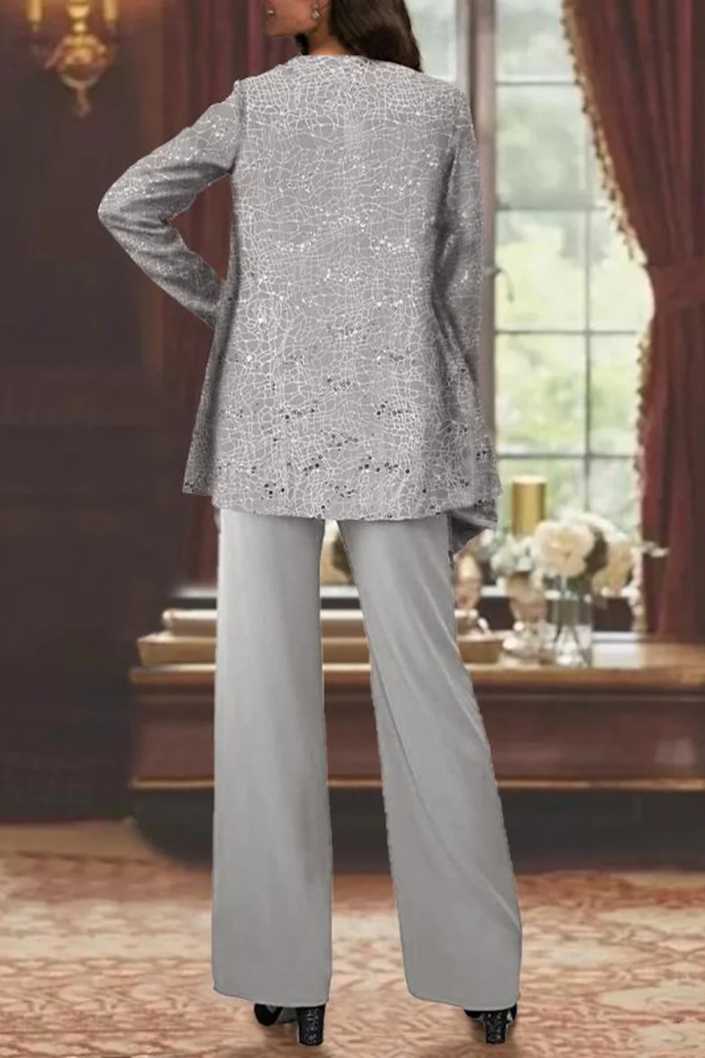 Women's Sequin Three-Piece Trouser Set