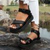 Strappy Open Toe Platform Sandals With Buckle