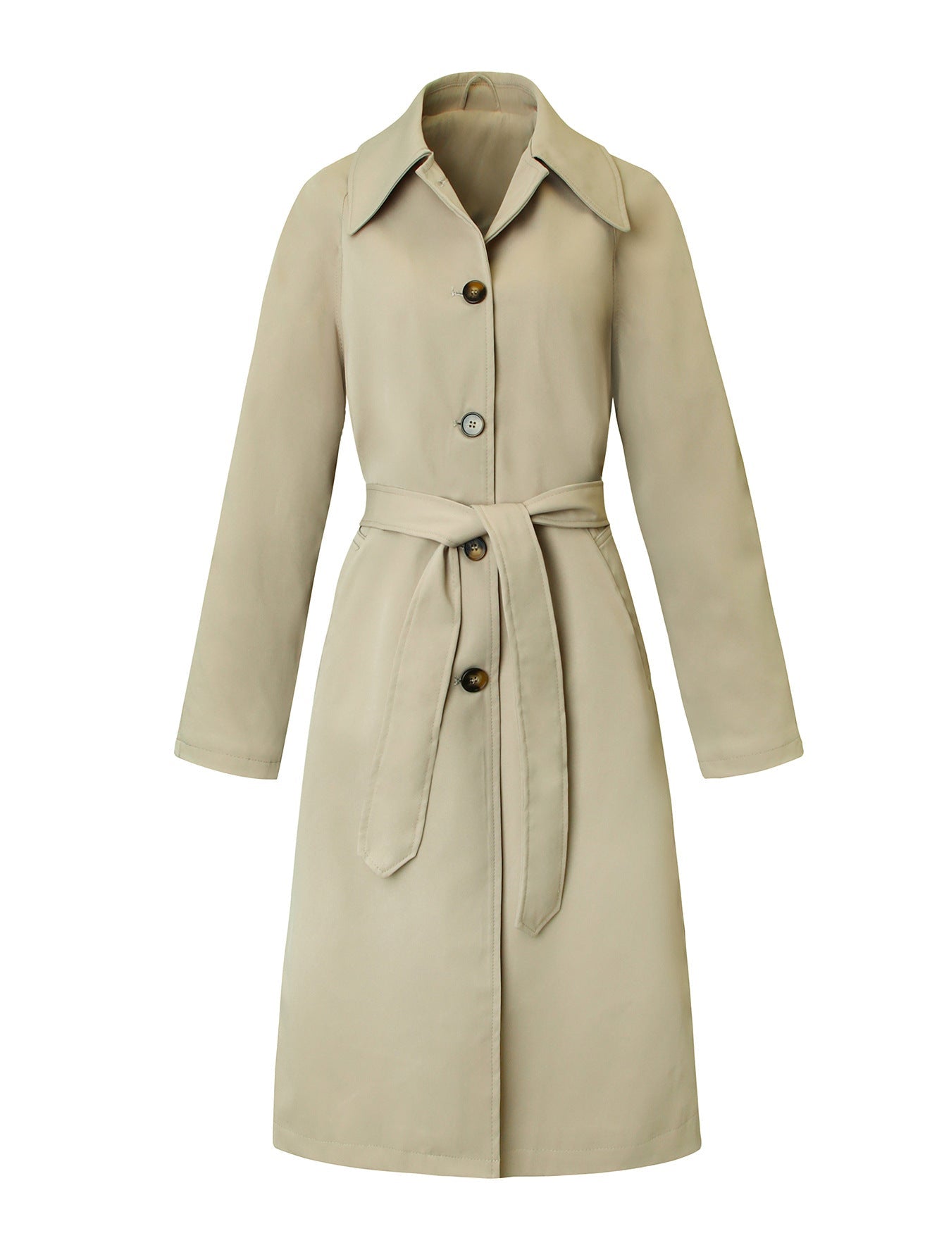 Women's Longline Single-Breasted Trench Coat