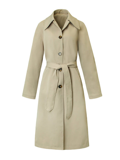 Women's Longline Single-Breasted Trench Coat