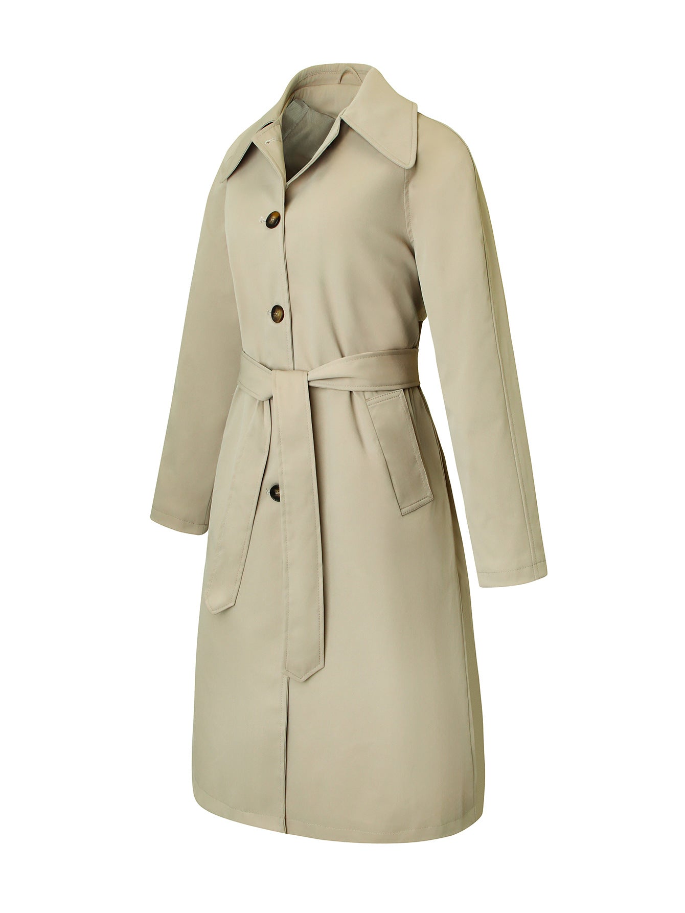 Women's Longline Single-Breasted Trench Coat