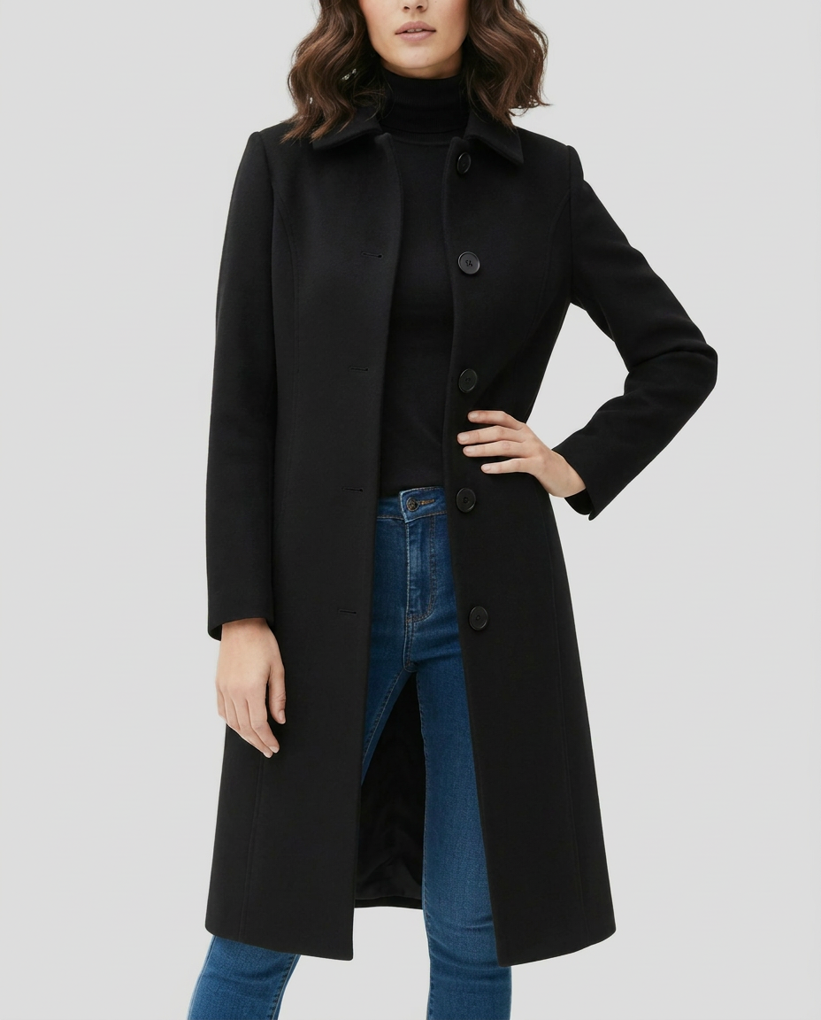 Women's Single Breasted Tailored Longline Coat